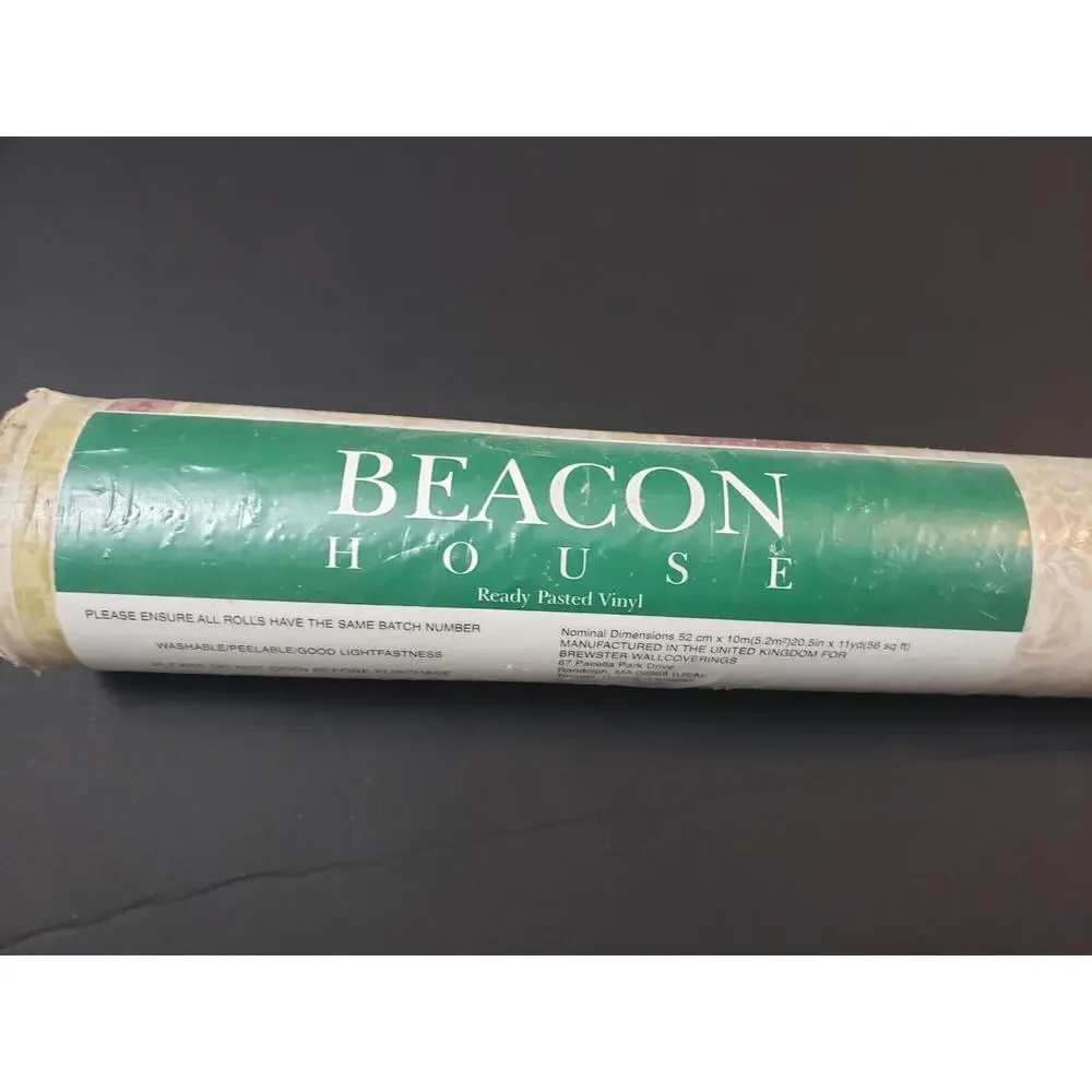 (JL) Beacon House Wallpaper Pasted Vinyl Wallcovering Washable Peelable Beige